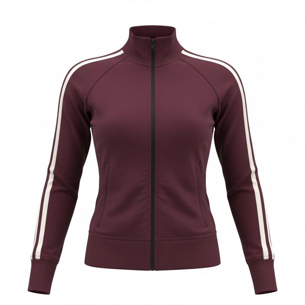Athleta Women's Retro Style Circa Full Zip Track Jacket in Antique Burgundy - XS